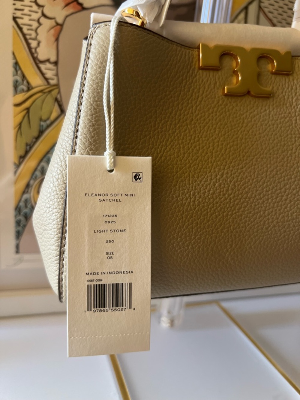 TORY BURCH Eleanor Soft Leather Mini Satchel - Light Stone - Picture 5 of 13